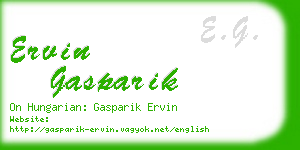 ervin gasparik business card